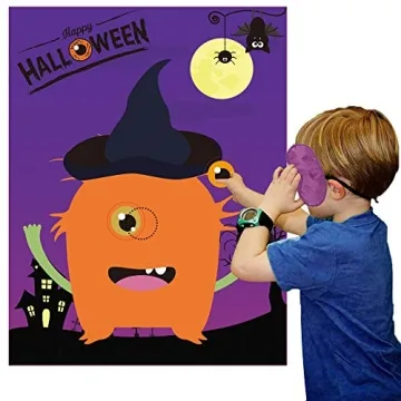 Funnlot Pin The Eye on The Monster Game for Halloween Fun