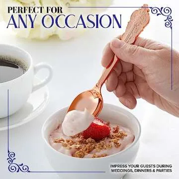 Elegant Rose Gold Disposable Silverware Set - 160 Pcs