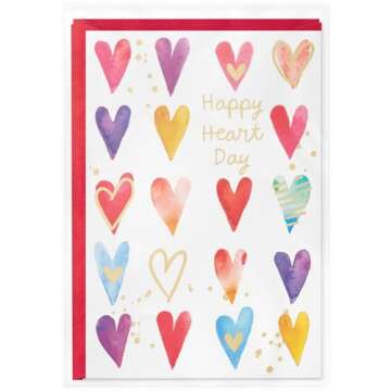 Hallmark Pack of Valentines Day Cards, Happy Heart Day (6 Valentine's Day Cards with Envelopes)