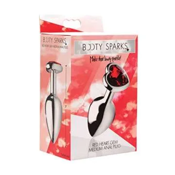 Crimson Tied Scarlet Heart Shaped Jewel Anal Plug