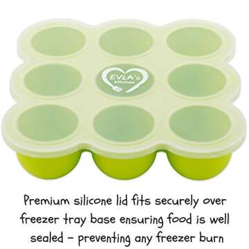 EVLA'S Baby Food Freezer Trays & Reusable Food Pouches Meal Prep Combo for Babies and Toddlers, Baby Food Containers & Meal Storage Perfect for Serving Homemade Healthy Smoothies & Purees