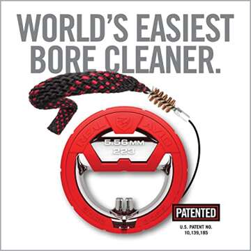 Real Avid Bore Cleaning Combo | Bore Boss Gun Cleaning System for Small Frame Rifles + 4oz CLP | Gun Snake Rapid Pull Through Barrel Bore Cleaning Cable w/Integrated Brush & Mop + CLP Gun Cleaner
