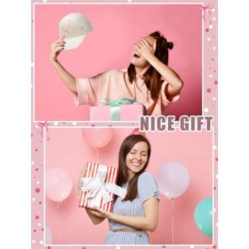 Skicuff 2 Pack Bow Tie Baseball Cap Coquette Pink Bow Baseball Cap for Woman Cute Sun Travel Sports Hats