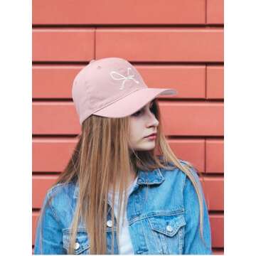 Skicuff 2 Pack Bow Tie Baseball Cap Coquette Pink Bow Baseball Cap for Woman Cute Sun Travel Sports Hats