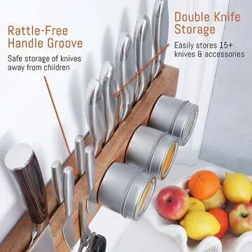 Magnetic Knife Holder Strip for Wall Storage