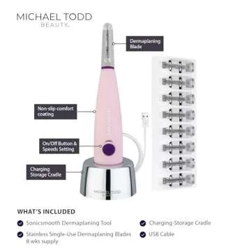 MICHAEL TODD Beauty - Sonicsmooth – SONIC Technology Dermaplaning Tool - 2 in 1 Women’s Facial E...