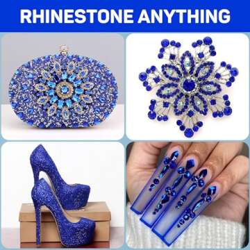 b-7000 Glue with 20100Pcs Blue Rhinestones for Crafts