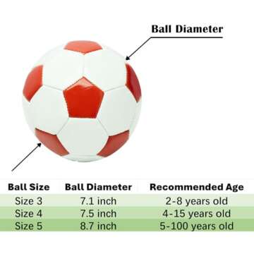 AYANICA Soccer Ball Size 3,4,5 Practice Training Gift Boys Girls Kid Come with Pump and Needle