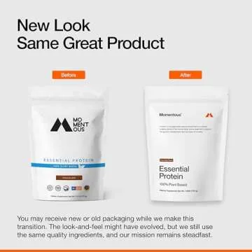 Momentous Essential Vegan Protein Powder - 20g Plant Based Protein - NSF Certified, Gluten-Free, Non...