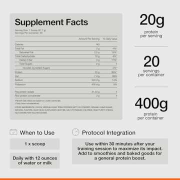 Momentous Essential Vegan Protein Powder - 20g Plant Based Protein - NSF Certified, Gluten-Free, Non-GMO, 20 Servings for Essential Everyday Use, Chocolate