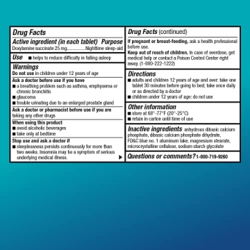 Amazon Basic Care Nighttime Sleep Aid Doxylamine Succinate 25 mg