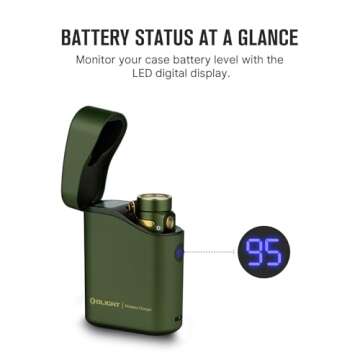 OLIGHT Baton4 Premium Edition EDC Flashlights 1300 Lumens with Type-C Charging Box, Powered by Rechargeable Battery, Small Bright Light IPX8 Waterproof for Emergencies Outdoors (OD Green)