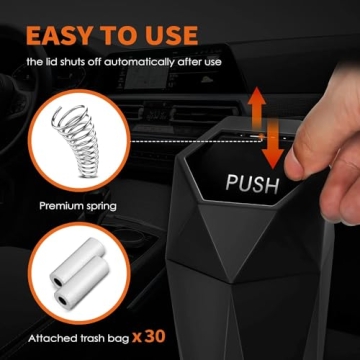 HOTOR Leakproof Car Trash Can - 2 Pack with Bags