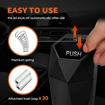 HOTOR Leakproof Car Trash Can - 2 Pack with Bags