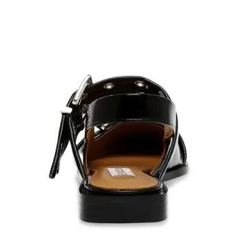 Steve Madden Women's Graya Flat, Black Patent, 9