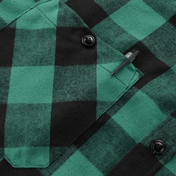 ZITY Men’s Plaid Flannel Hoodie Casual Shirt Jacket