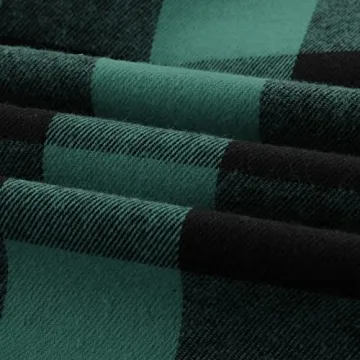 ZITY Men’s Plaid Flannel Hoodie Casual Shirt Jacket