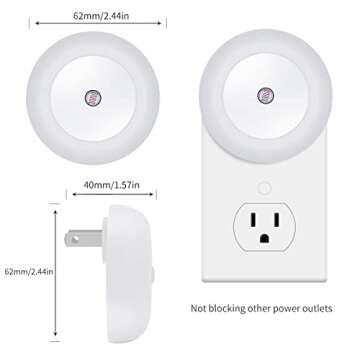 KINUR 6 Pack Night Light, LED Night Lights Plug into Wall with Dusk to Dawn sensors, Plug in Night L...