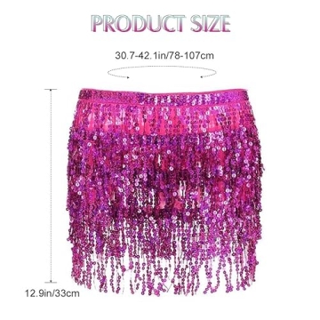 Victray Sparkly Sequin Skirt - Versatile Belly Dance Accessory