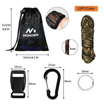 MONOBIN Paracord Combo Kits for Crafts and Survival