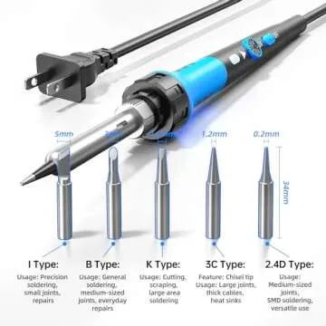 Versatile 60W Soldering Iron Kit with Adjustable Temperature