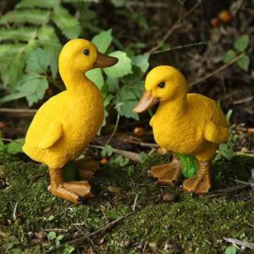 Cute IFUNEYS Duck Figurine Set for Garden Decor