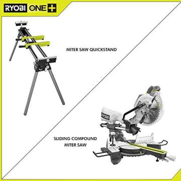 RYOBI TSS103-A18MS01G 15 Amp 10 in. Sliding Compound Miter Saw and Universal Miter Saw QUICKSTAND