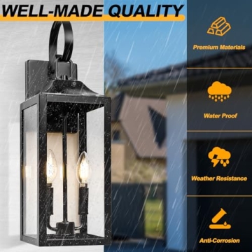 Yolsunes Black Dusk to Dawn Outdoor Wall Lantern