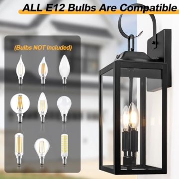 Yolsunes Black Dusk to Dawn Outdoor Wall Lantern