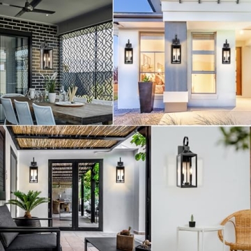 Yolsunes Black Dusk to Dawn Outdoor Wall Lantern