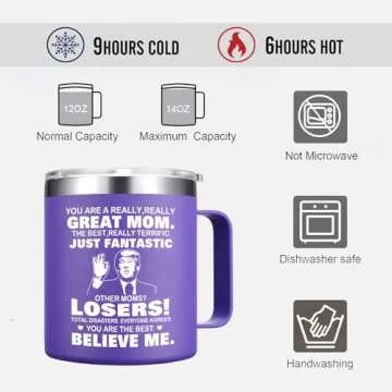 Abledn Funny Mom Coffee Mug - 14oz Insulated Gift for Mom