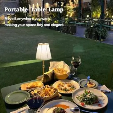 maglaw Cordless Rechargeable Table Lamp,3000mAh Battery Table Lamp,5w Led Cordless Table Lamps,Dimmable Chargable Lamp,Ambient Small Touch Lamp for Restaurant,Besides,Table,Nightstand(Gold)