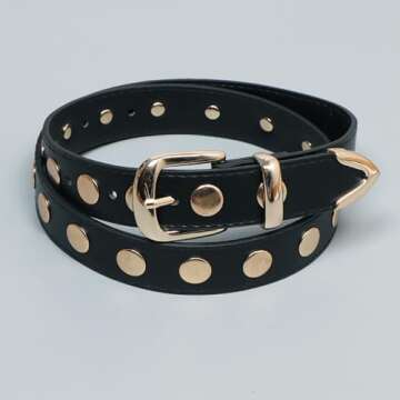 Y2K Studded PU Leather Belt for Women - Trendy and Versatile