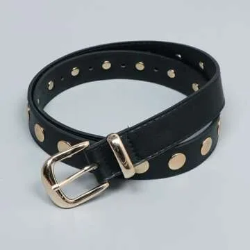 Y2K Studded PU Leather Belt for Women - Trendy and Versatile