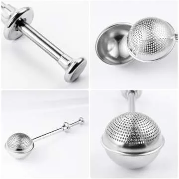 Flour Sifter, Stainless Steel Flour Sifter for Baking, One Handed Operation Baking Sifters, Great Flour Sieve Bakers Dusting Wand for Quick Sifting Cakes and Spices XVBITOR