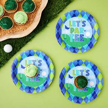 Disposable Plates - 80-Count Paper Plates, Golf Party Supplies for Appetizer, Lunch, Dinner, and Dessert, Kids Birthdays, 9 inches in Diameter