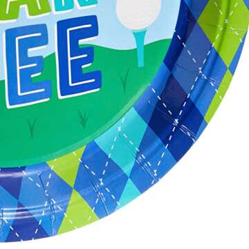 Disposable Plates - 80-Count Paper Plates, Golf Party Supplies for Appetizer, Lunch, Dinner, and Dessert, Kids Birthdays, 9 inches in Diameter