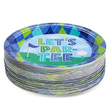 Disposable Plates - 80-Count Paper Plates, Golf Party Supplies for Appetizer, Lunch, Dinner, and Dessert, Kids Birthdays, 9 inches in Diameter