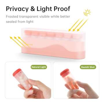 Weekly Pill Organizer 1 Time a Day, KOVIUU Removable Pill Box 7 Day, Portable Travel Pill Case, Once Daily Medication Container Holder, Week Pillbox Dispenser for Vitamin Medicine Supplement, Pink