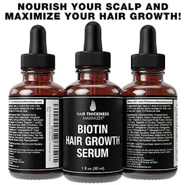 Biotin Hair Growth Serum for Hair Thickening - Vegan Hair Growth Biotin Serum for Dry Scalp Treatmen...