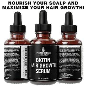 Biotin Hair Growth Serum for Hair Thickening - Vegan Hair Growth Biotin Serum for Dry Scalp Treatmen...
