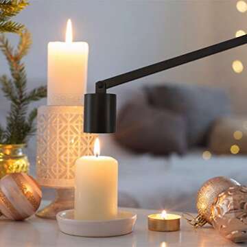 GREGICH Candle Snuffer, Black Candlesnuffers Candle Accessory, Candle Extinguisher for Putting Out Extinguish Candle Flame Safely