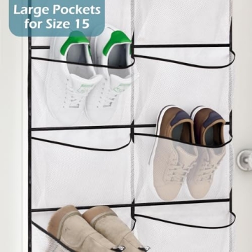 KIMBORA Over The Door Shoe Organizer with 12 Mesh Pockets