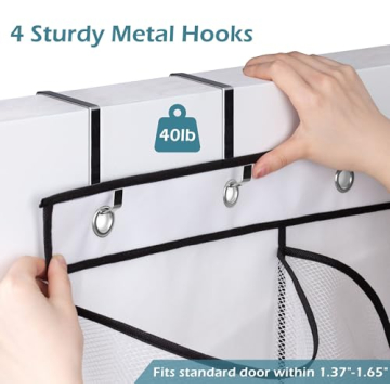 KIMBORA Over The Door Shoe Organizer with 12 Mesh Pockets