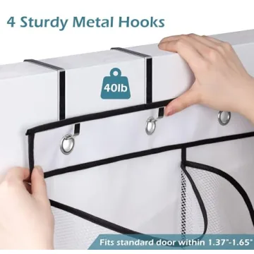 KIMBORA Over The Door Shoe Organizer with 12 Mesh Pockets