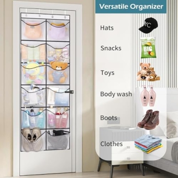 KIMBORA Over The Door Shoe Organizer with 12 Mesh Pockets