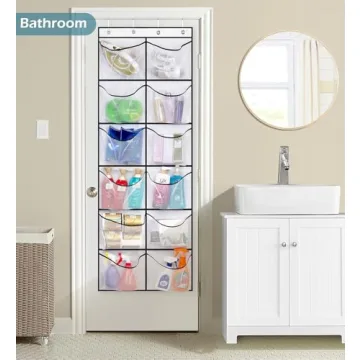 KIMBORA Over The Door Shoe Organizer with 12 Mesh Pockets