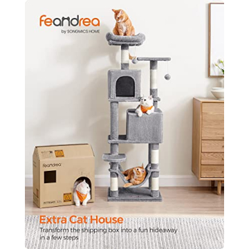 Feandrea Cat Tree 61 Inch Multi-Level Cat Condo