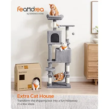 Feandrea Cat Tree 61 Inch Multi-Level Cat Condo