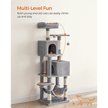 Feandrea Cat Tree 61 Inch Multi-Level Cat Condo